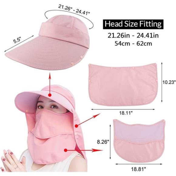 Sun Hats for Women Wide Brim UV Protection Visor UPF 50+ Fishing Hats Foldable